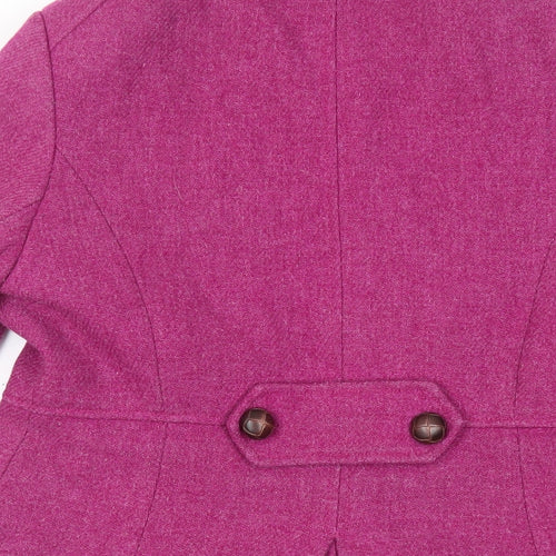 NEXT Womens Pink Pea Coat Coat Size 12 Button