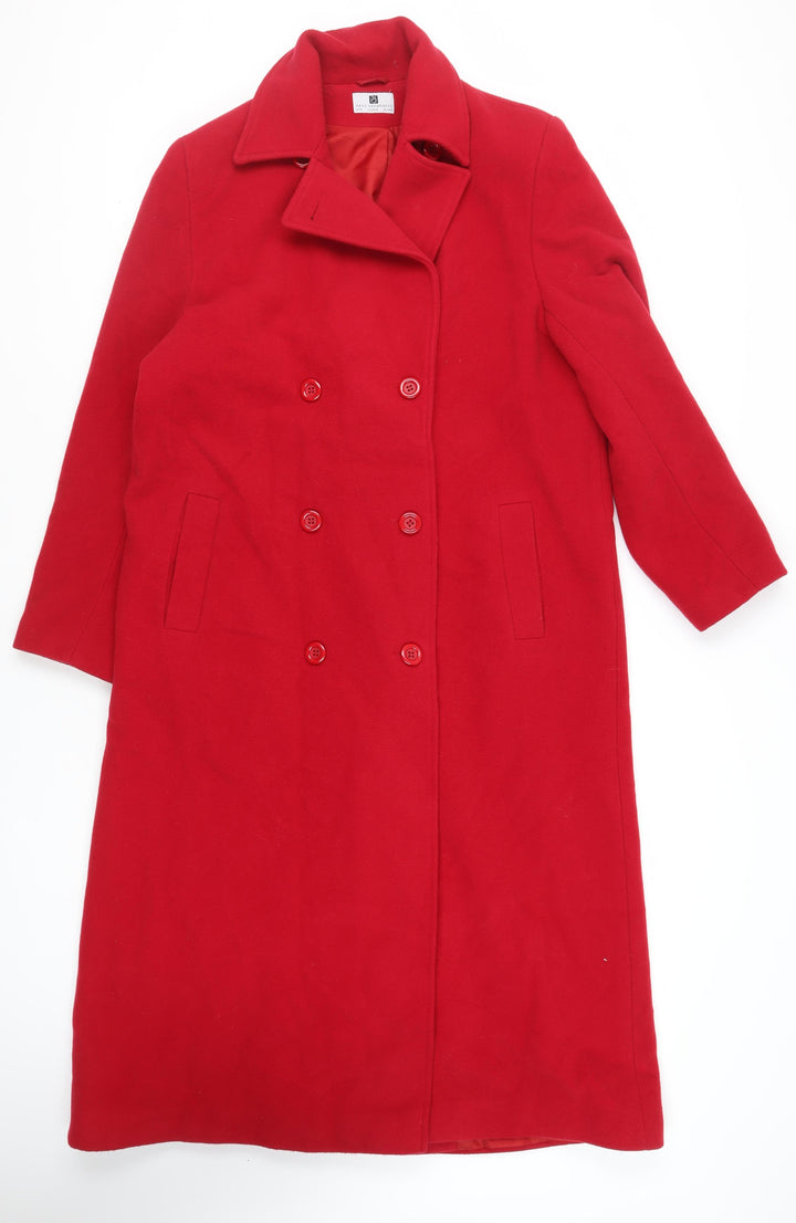 Paul Separates Womens Red Overcoat Coat Size 14 Button