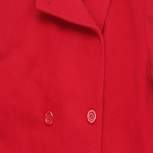 Paul Separates Womens Red Overcoat Coat Size 14 Button