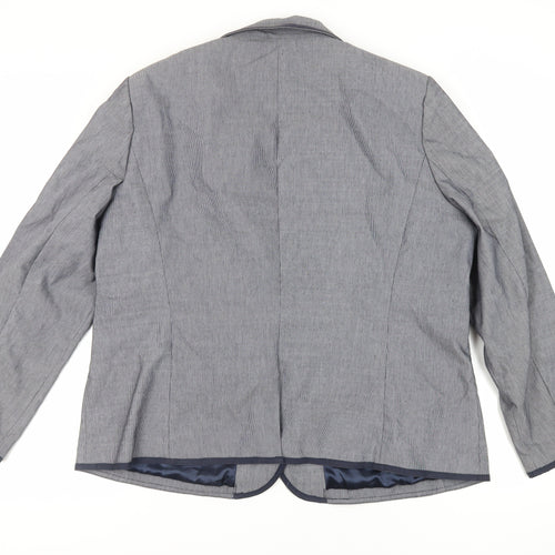 Maine New England Womens Blue Striped Jacket Blazer Size 20 Button