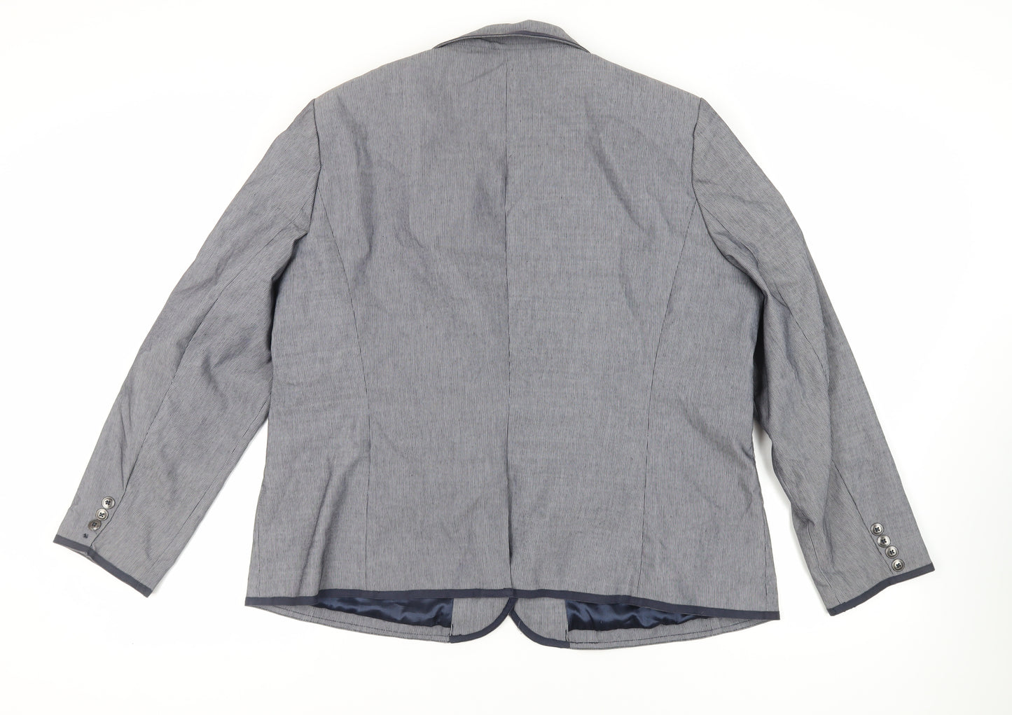 Maine New England Womens Blue Striped Jacket Blazer Size 20 Button