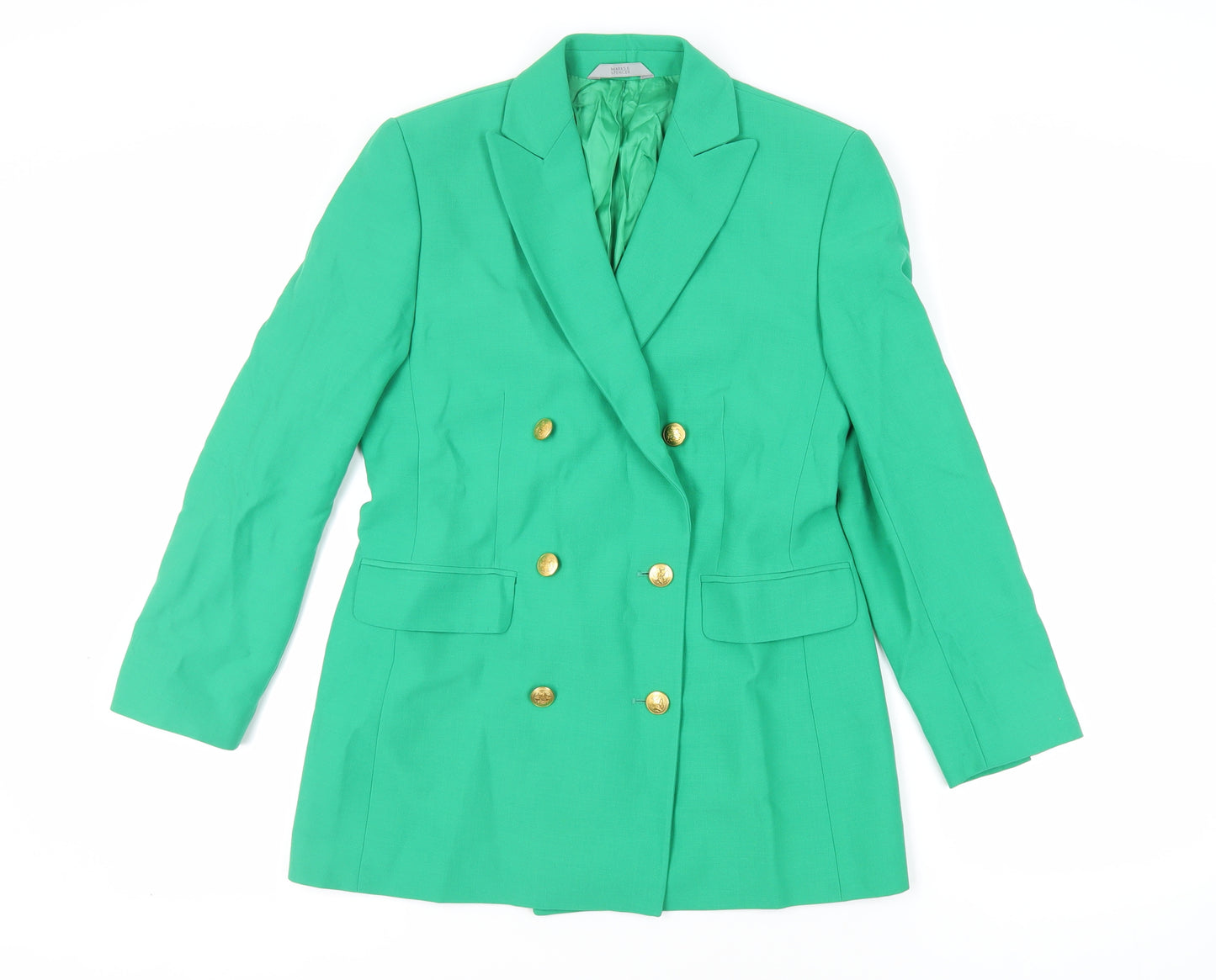 Marks and Spencer Womens Green Jacket Blazer Size 10 Button