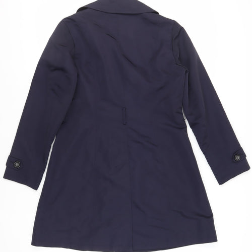 Marks and Spencer Womens Blue Pea Coat Coat Size 12 Button