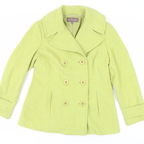Marks and Spencer Womens Green Pea Coat Coat Size 14 Button