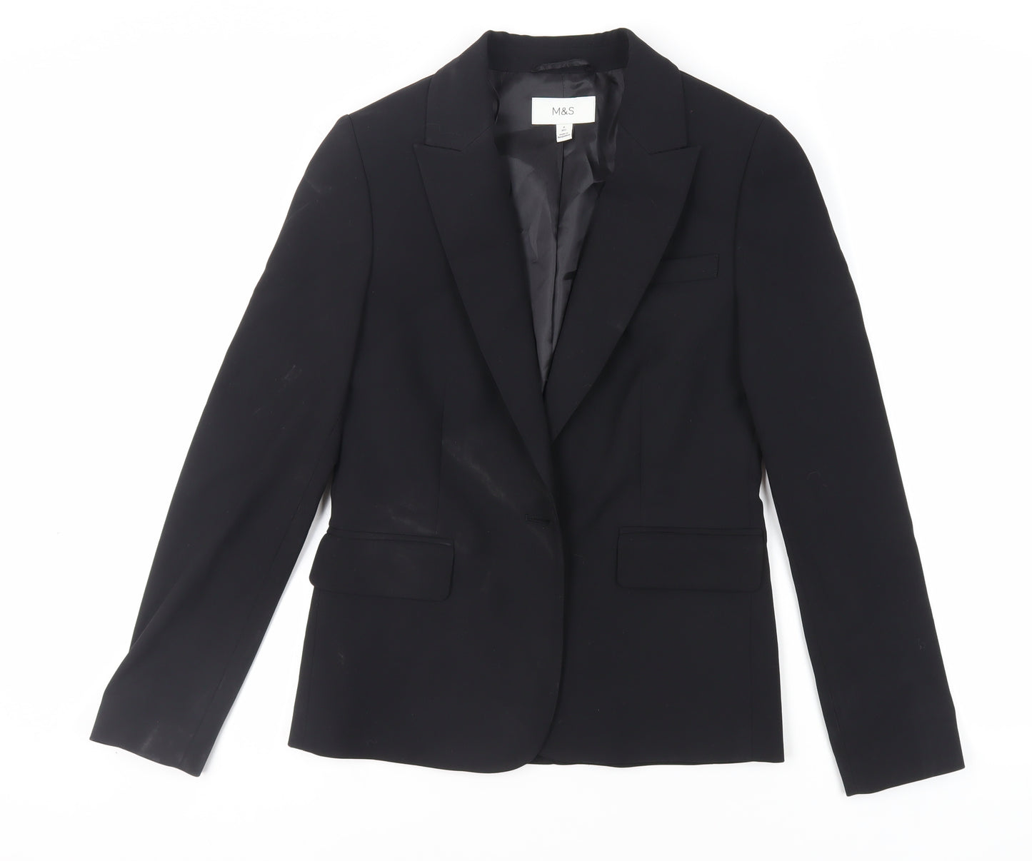 Marks and Spencer Womens Black Jacket Blazer Size 6 Button