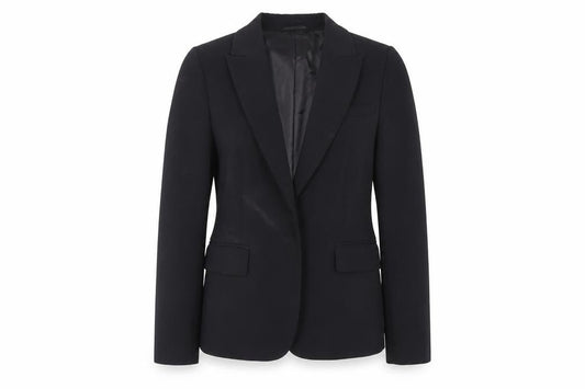 Front view of Marks & Spencer women’s black jacket blazer, size UK 6, button