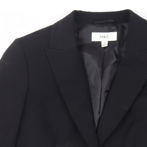 Marks and Spencer Womens Black Jacket Blazer Size 6 Button