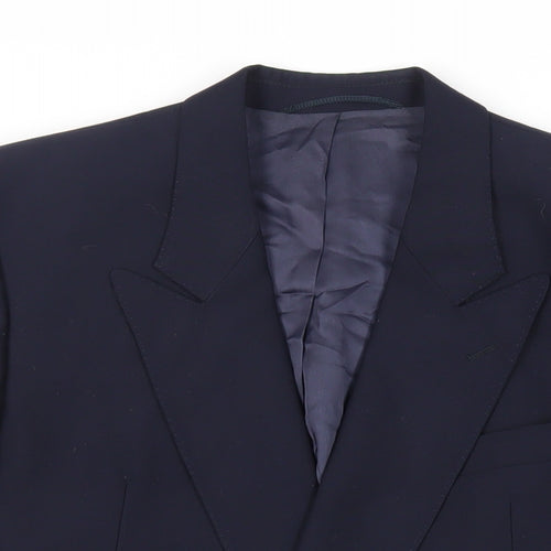 Trevira Mens Blue Polyester Jacket Blazer Size 40 Regular