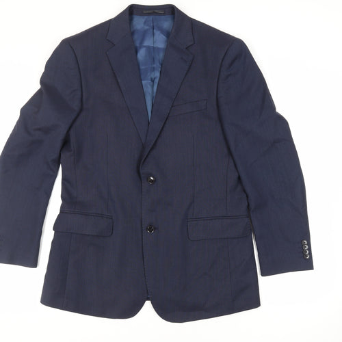 T.M.Lewin Mens Blue Wool Jacket Suit Jacket Size 40 Regular