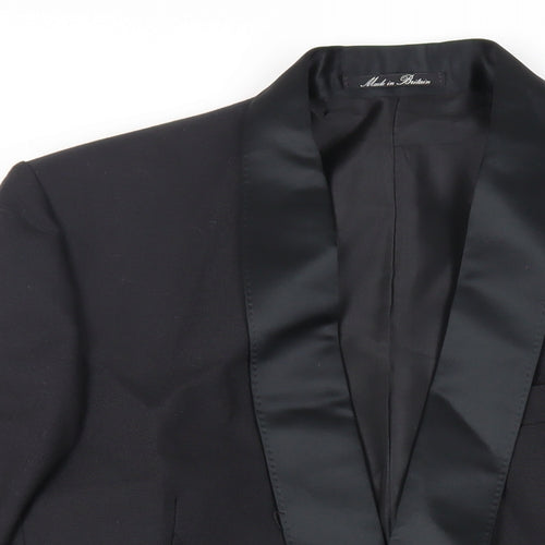 Dunn&Co Mens Black Polyester Tuxedo Suit Jacket Size 40 Regular