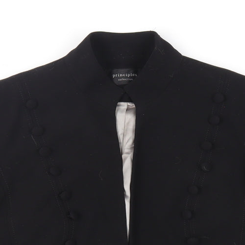 Principles Womens Black Jacket Blazer Size 12 Hook & Eye