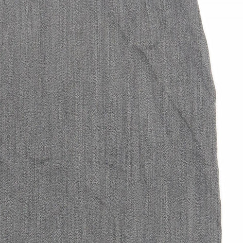 Marks and Spencer Womens Grey Wool Straight & Pencil Skirt Size 12 Zip - Lined