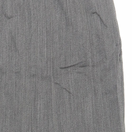 Marks and Spencer Womens Grey Wool Straight & Pencil Skirt Size 12 Zip - Lined