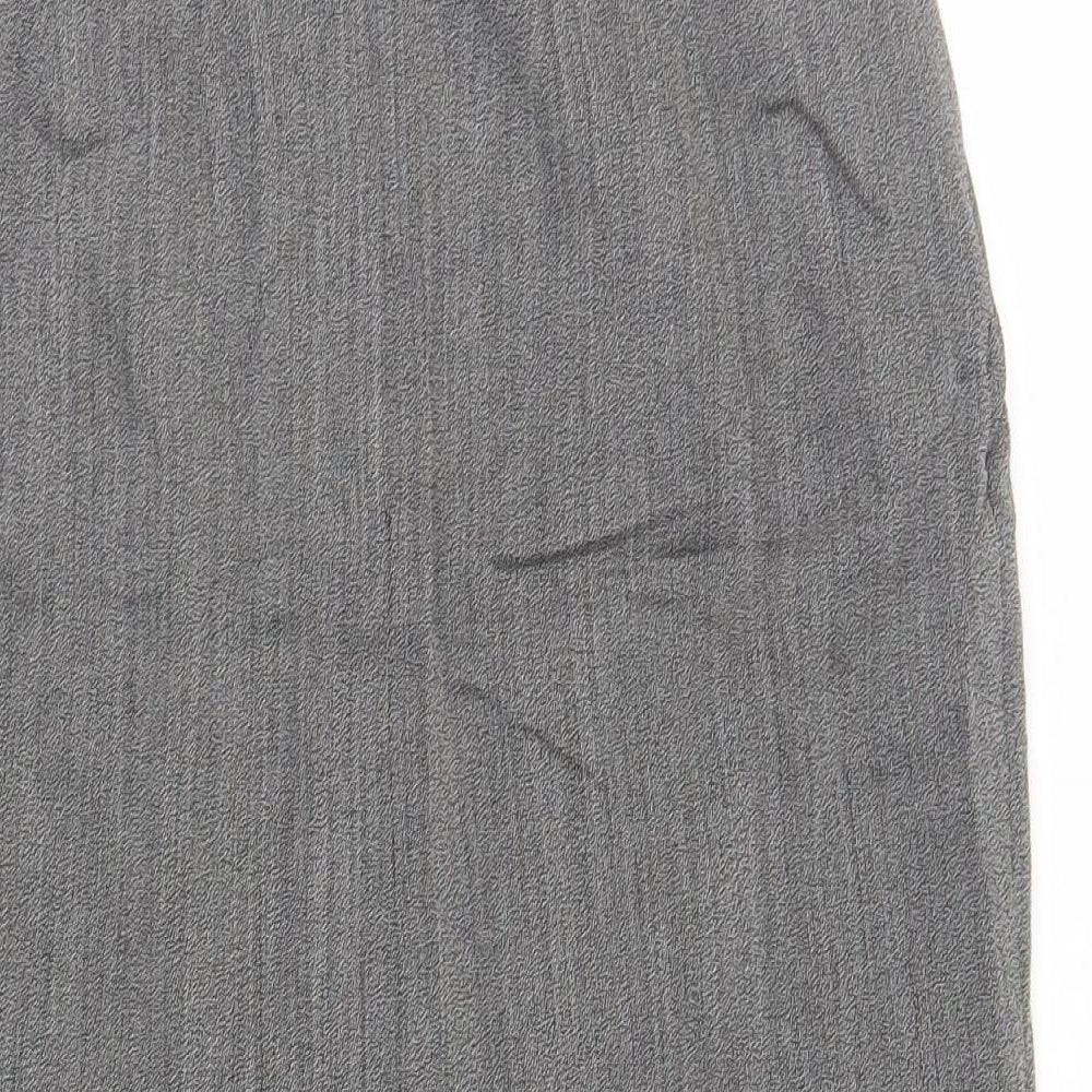 Marks and Spencer Womens Grey Wool Straight & Pencil Skirt Size 12 Zip - Lined