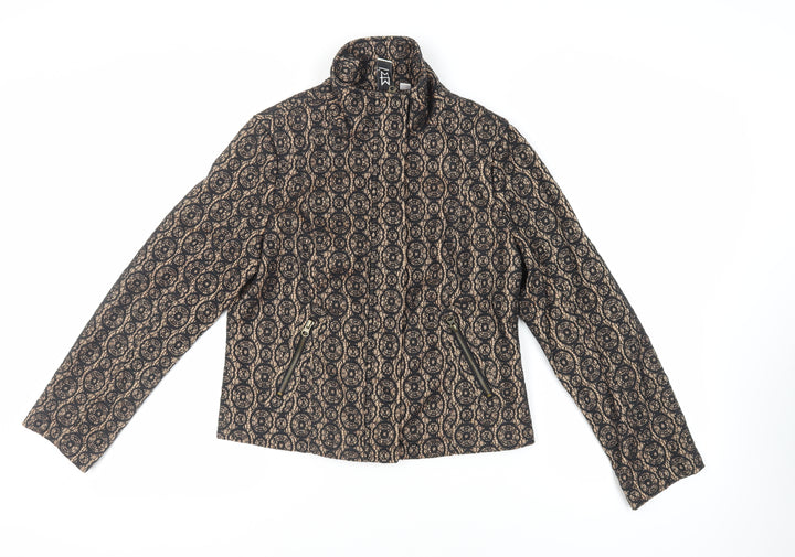 Marc Bouwer Womens Black Jacket Size L Zip - Embroidered