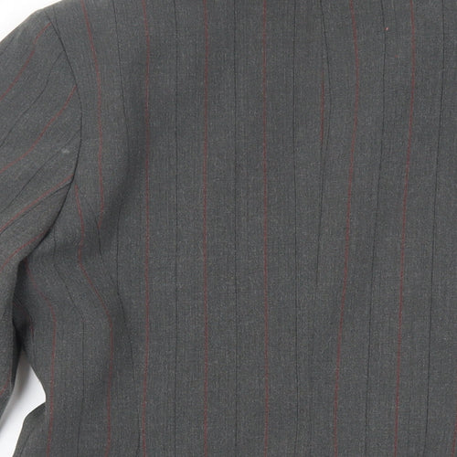 New Look Womens Grey Striped Jacket Blazer Size 12 Button