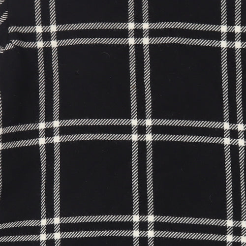 ALEX&CO Womens Black Plaid Overcoat Coat Size 10 Button
