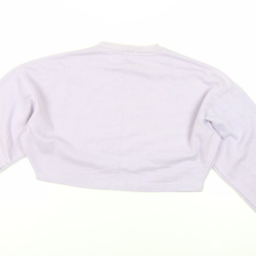 Boohoo Womens Purple Cotton Pullover Sweatshirt Size S Pullover - Cropped