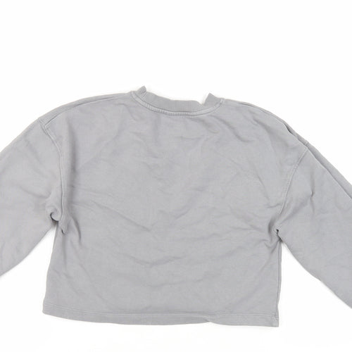 Zara Womens Grey Cotton Pullover Sweatshirt Size S Pullover - Cropped