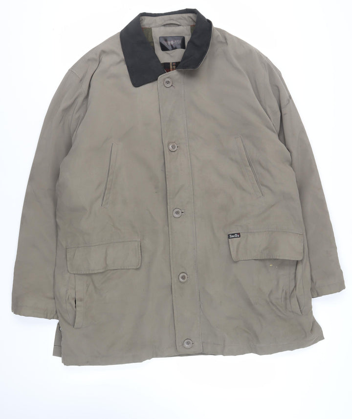 Douglas Mens Brown Pea Coat Coat Size 46 Button