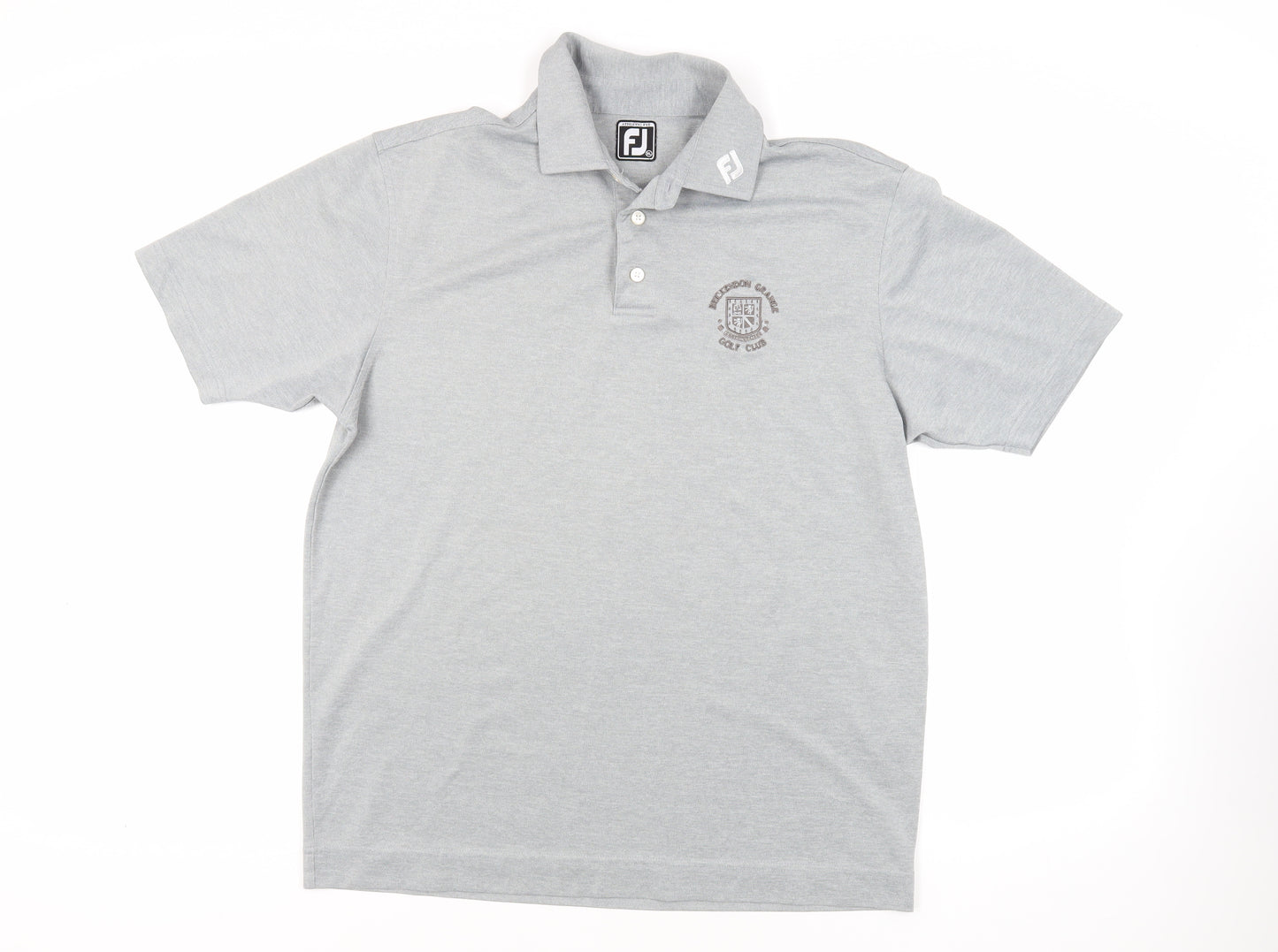 FJ Mens Grey Polyester Polo Size XL Collared Button - Logo Golf