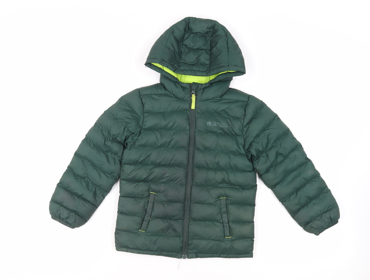 Mountain Warehouse Boys Green Quilted Jacket Size 5-6 Years Zip - Logo Hooded