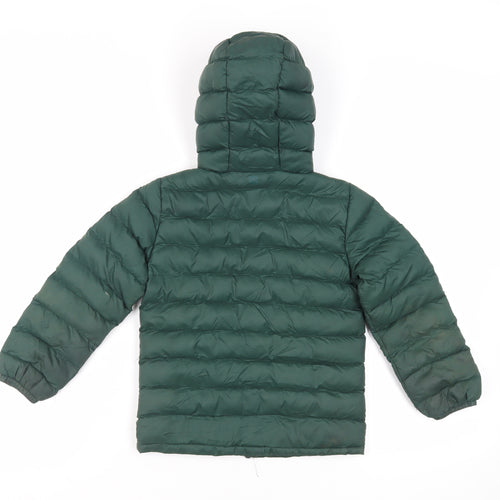 Mountain Warehouse Boys Green Quilted Jacket Size 5-6 Years Zip - Logo Hooded