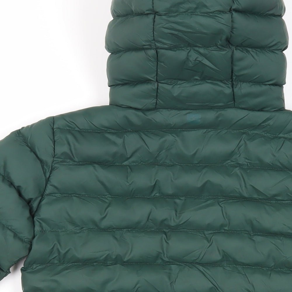 Mountain Warehouse Boys Green Quilted Jacket Size 5-6 Years Zip - Logo Hooded