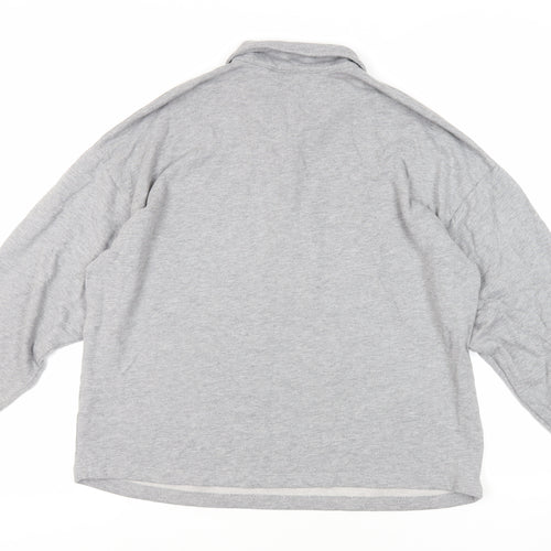 ASOS Womens Grey Cotton Pullover Sweatshirt Size 10 Zip