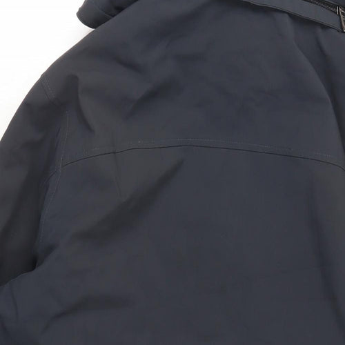 Weatherproof Mens Blue Windbreaker Jacket Size L Zip - Hooded Zipped Pockets Waterproof