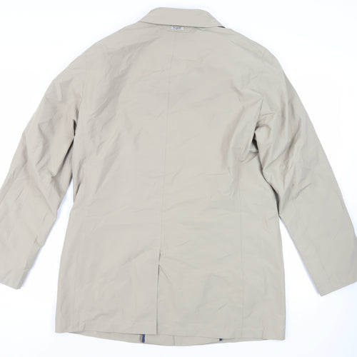 Bugatti Mens Beige Overcoat Coat Size 38 Button - Water-Repellent Lightweight