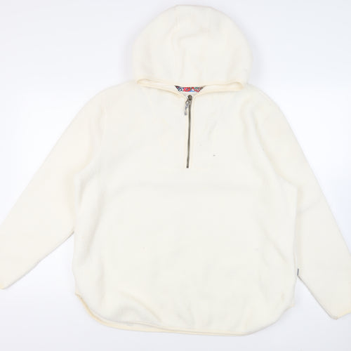 Joules Womens Ivory Polyester Pullover Hoodie Size 16 Zip