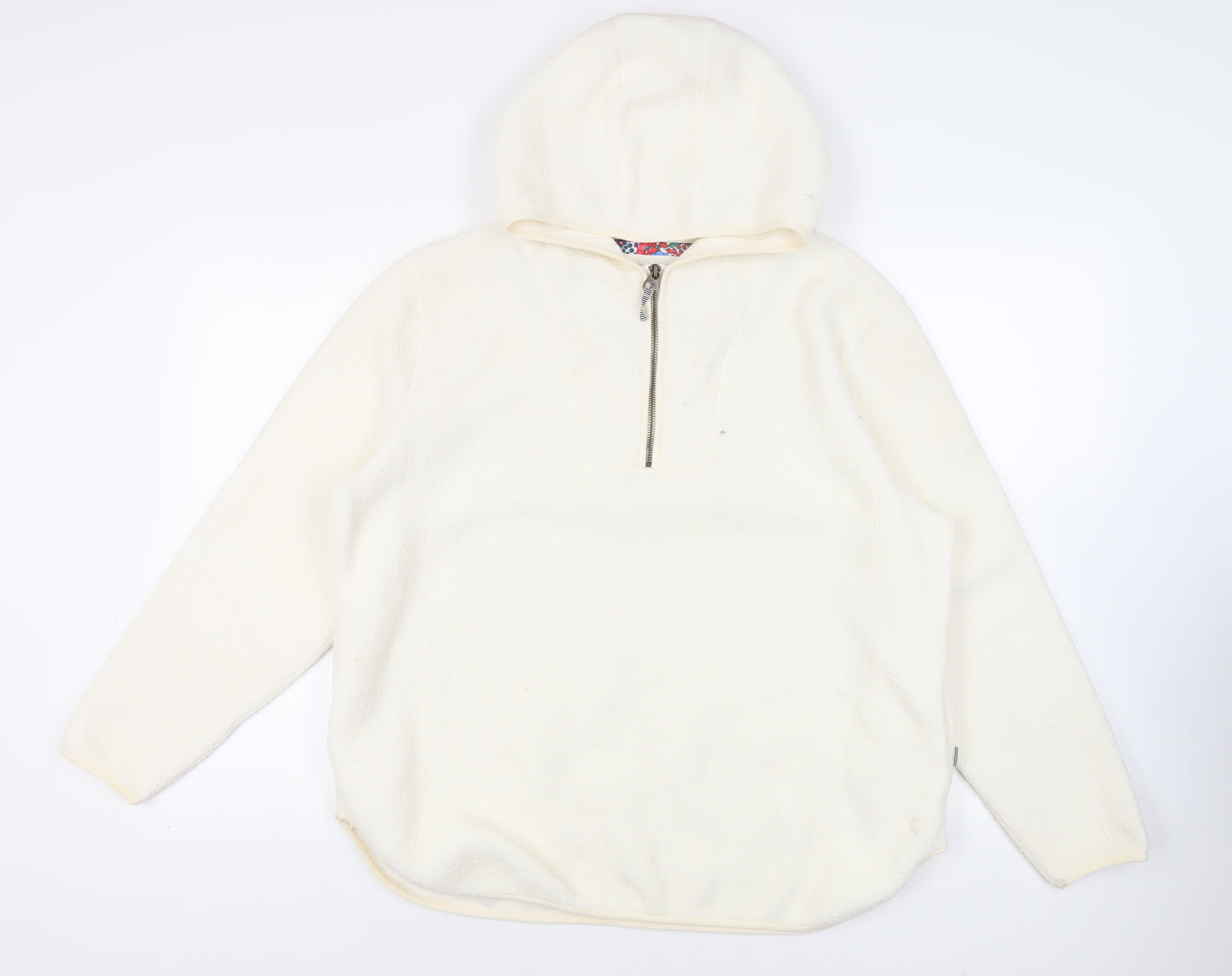 Joules Womens Ivory Polyester Pullover Hoodie Size 16 Zip