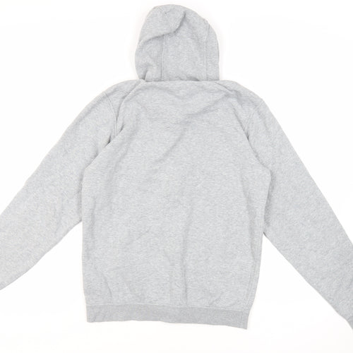 Nike Mens Grey Cotton Full Zip Hoodie Size S - Logo Pockets