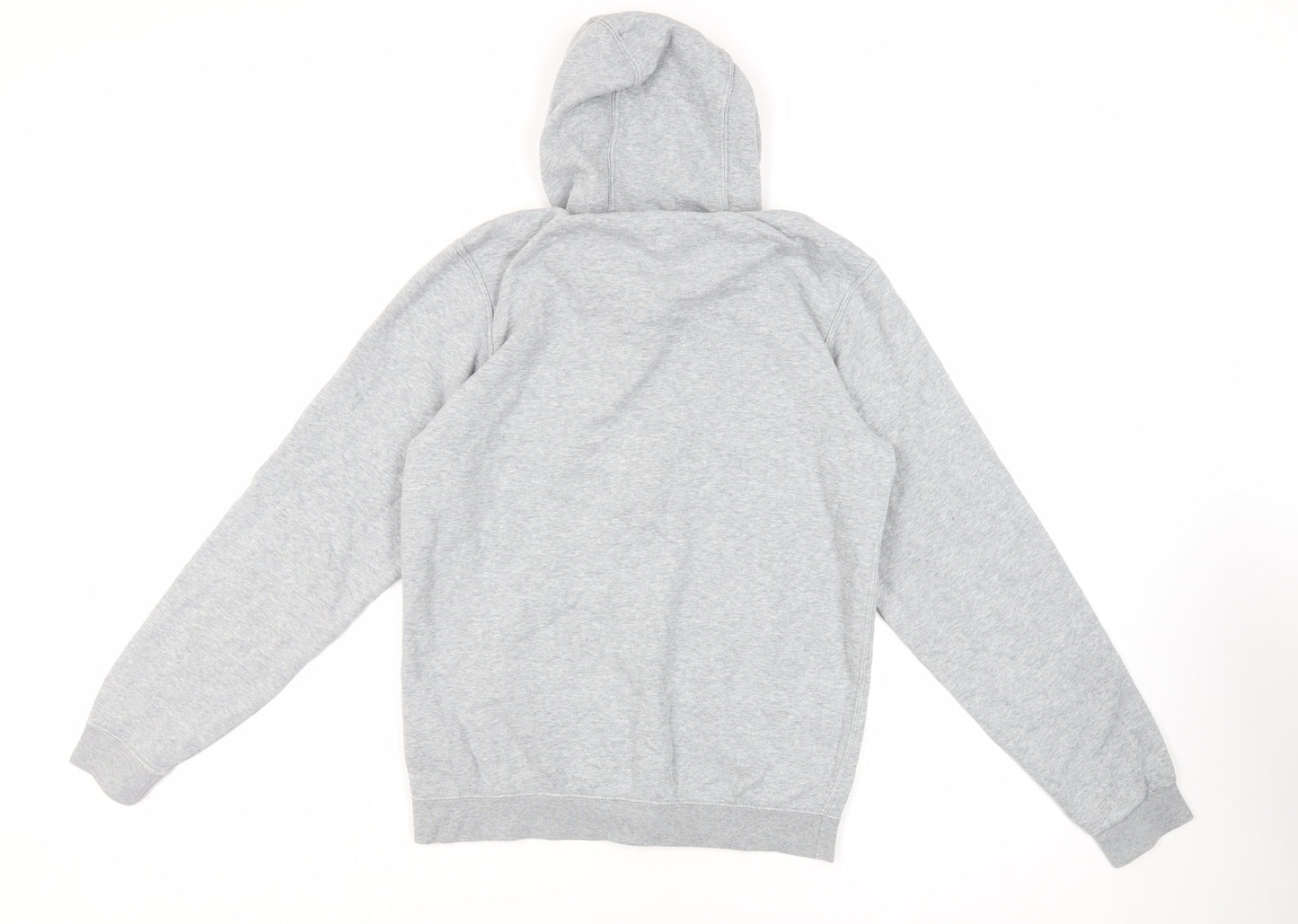 Nike Mens Grey Cotton Full Zip Hoodie Size S - Logo Pockets