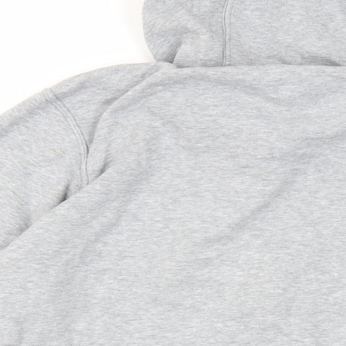 Nike Mens Grey Cotton Full Zip Hoodie Size S - Logo Pockets