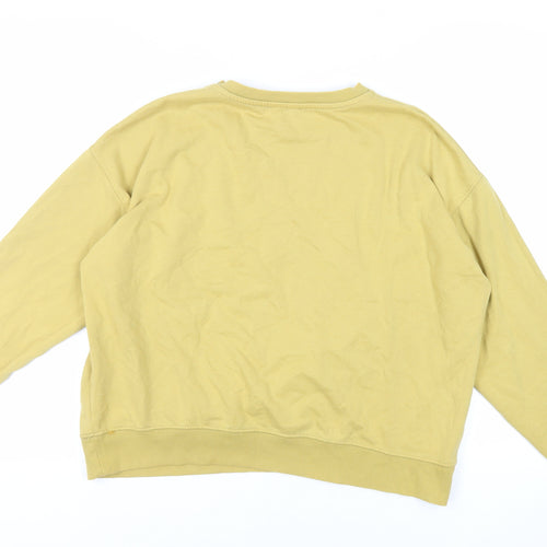 New Look Womens Yellow Cotton Pullover Sweatshirt Size M Pullover - Self Love