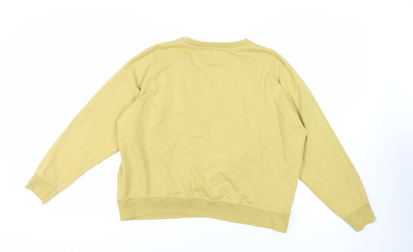 New Look Womens Yellow Cotton Pullover Sweatshirt Size M Pullover - Self Love