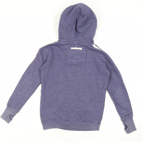 Swimzi Boys Blue Cotton Pullover Hoodie Size 11-12 Years Pullover - Logo Pockets