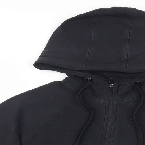 GOODMOVE Womens Black Cotton Full Zip Hoodie Size 12 Zip - Pockets