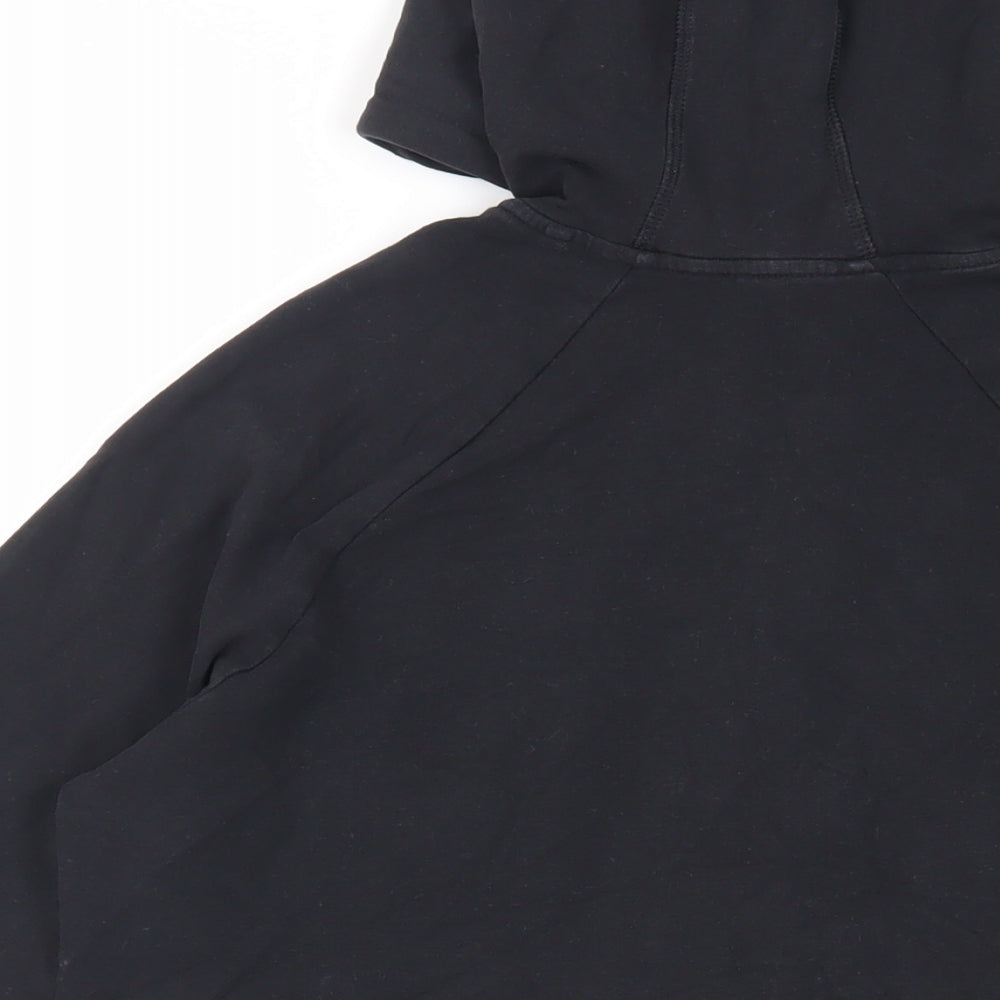 GOODMOVE Womens Black Cotton Full Zip Hoodie Size 12 Zip - Pockets