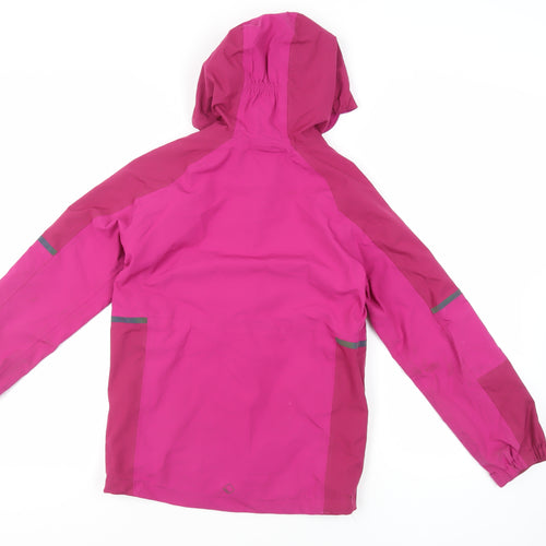 Regatta Girls Purple Windbreaker Jacket Size 13 Years Zip - Hooded Zipped Pockets Technical Outdoors
