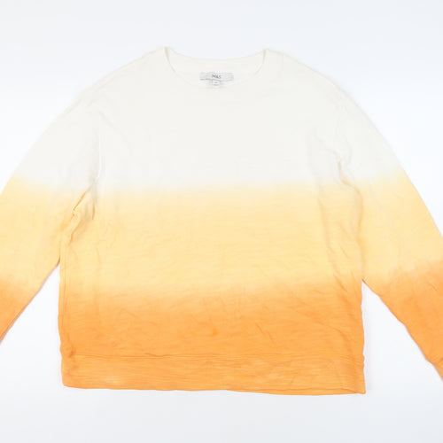 Marks and Spencer Womens Orange Cotton Pullover Sweatshirt Size M Pullover - Ombre