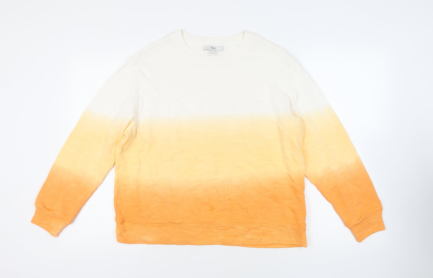 Marks and Spencer Womens Orange Cotton Pullover Sweatshirt Size M Pullover - Ombre