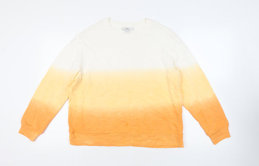 Marks and Spencer Womens Orange Cotton Pullover Sweatshirt Size M Pullover - Ombre