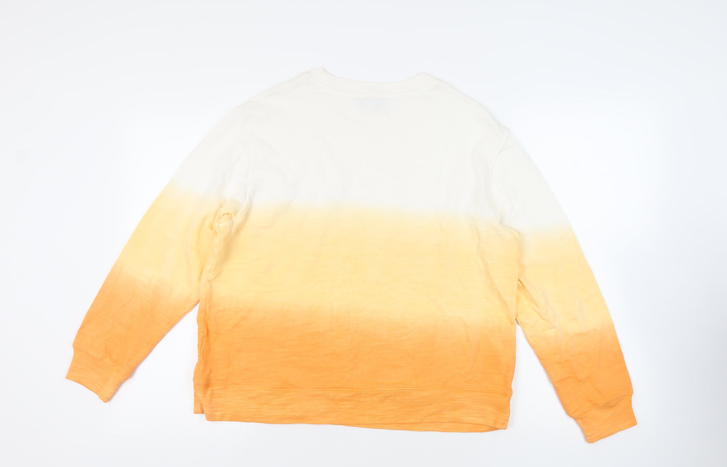 Marks and Spencer Womens Orange Cotton Pullover Sweatshirt Size M Pullover - Ombre