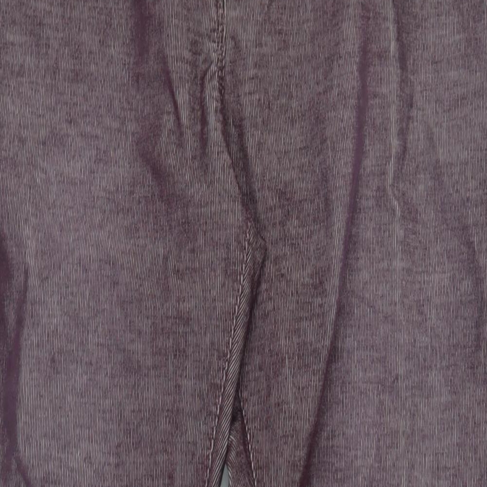 NEXT Womens Purple Cotton Trousers Size 20 L34 in Regular Zip - Long Lenght