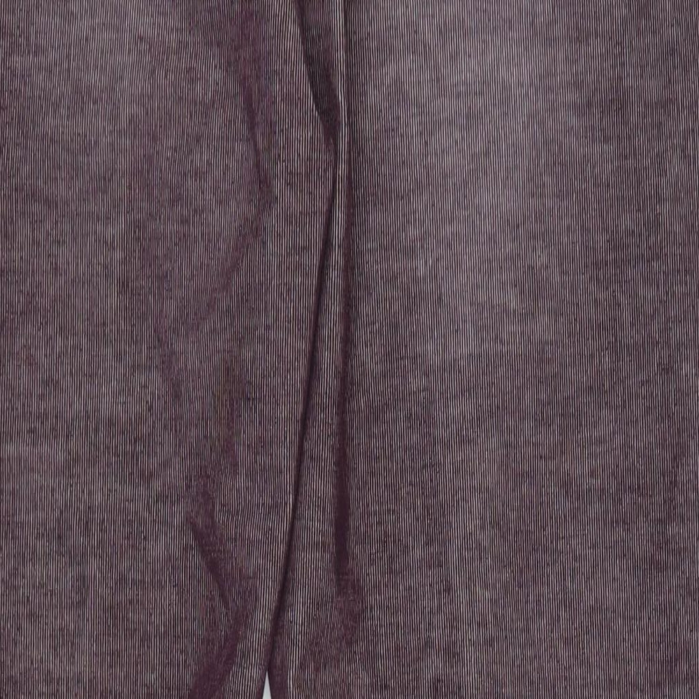 NEXT Womens Purple Cotton Trousers Size 20 L34 in Regular Zip - Long Lenght