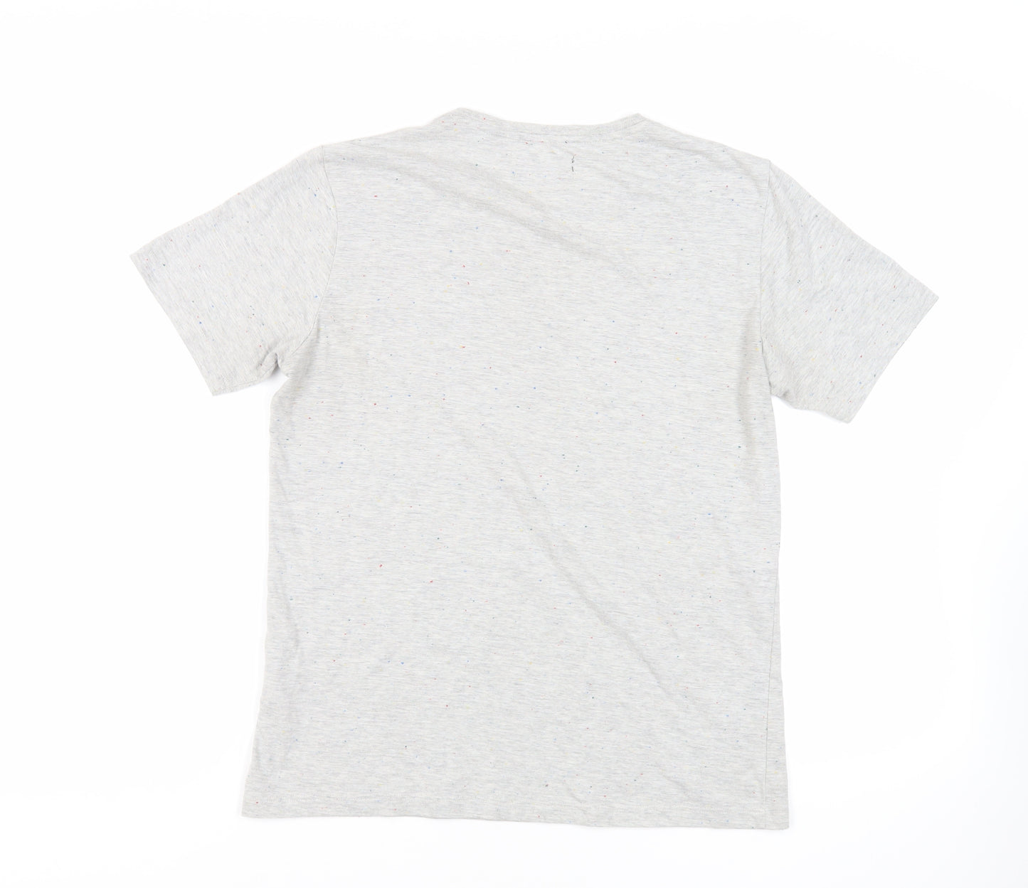 NEXT Mens Grey Cotton T-Shirt Size M Crew Neck - Flecked