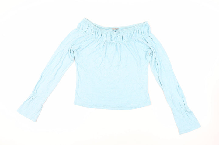 Per Una Womens Blue Viscose Basic Blouse Size 14 Off the Shoulder